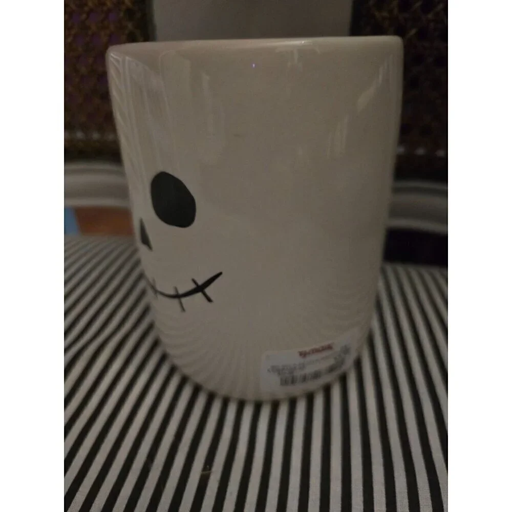 NWT Rae Dunn Halloween Spooky Skeleton Face Mug Double Sided